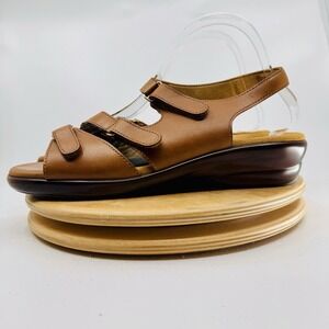 SAS Tabby Sandals Shoes Womens 9.5 N Brown Leather Slingback Comfort Narrow